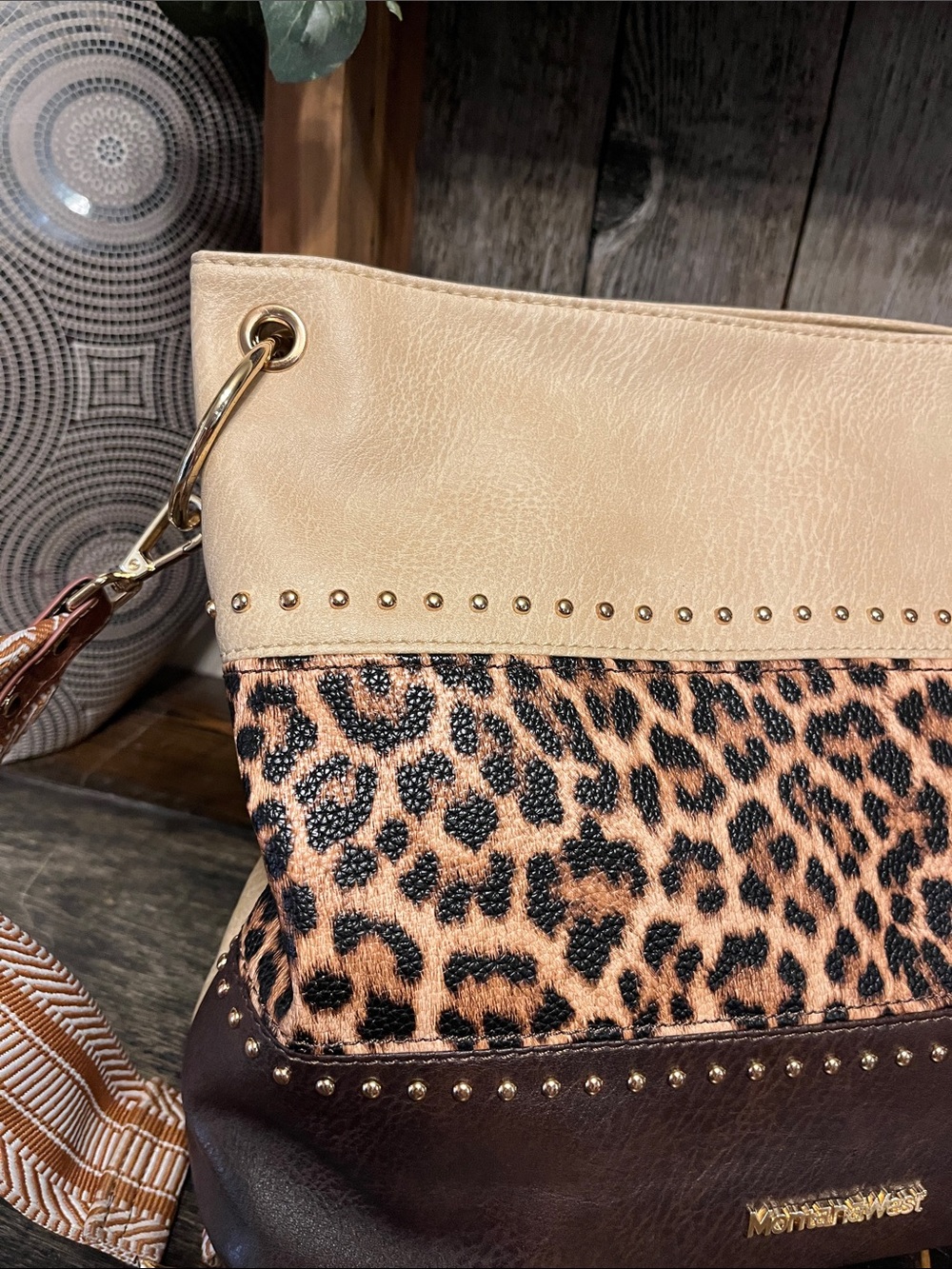 Montana West Leather Leopard Panel Crossbody - Picture 4 of 15